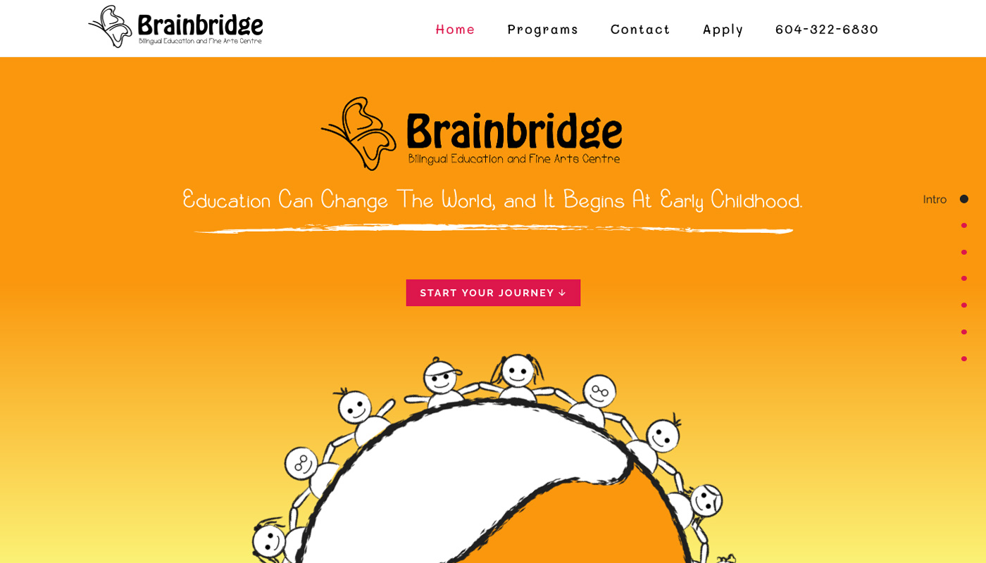 Brainbridge Education Website, Home Page